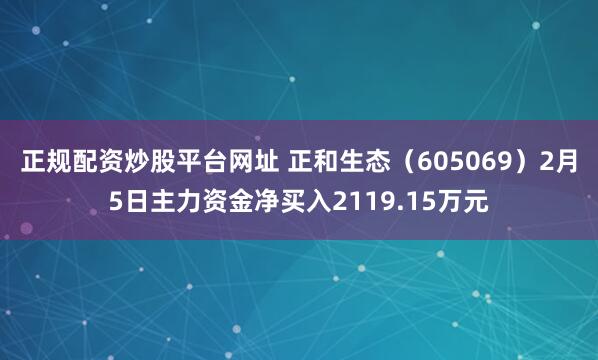 正规配资炒股平台网址 正和生态（605069）2月5日主力资金净买入2119.15万元